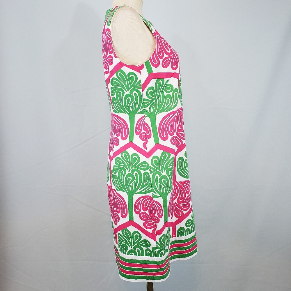 London Times pink and green shift dress size 4 - Picture 4 of 6